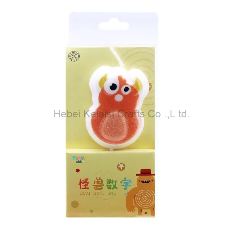Cute cartoon monster pattern birthday cake number candles