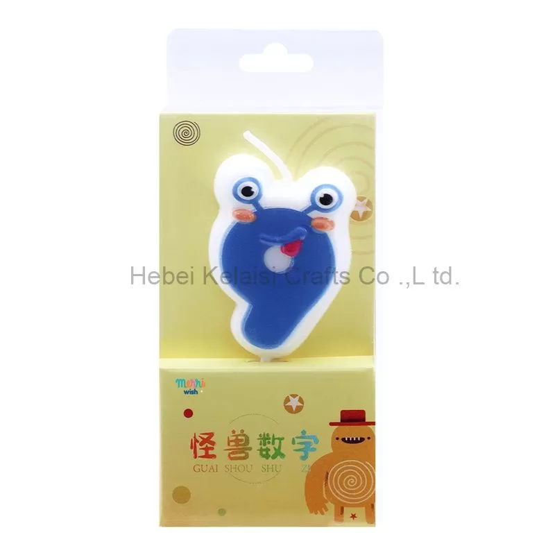 Cute cartoon monster pattern birthday cake number candles