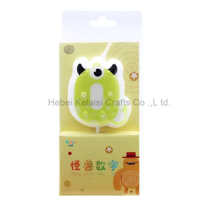 Cute cartoon monster pattern birthday cake number candles