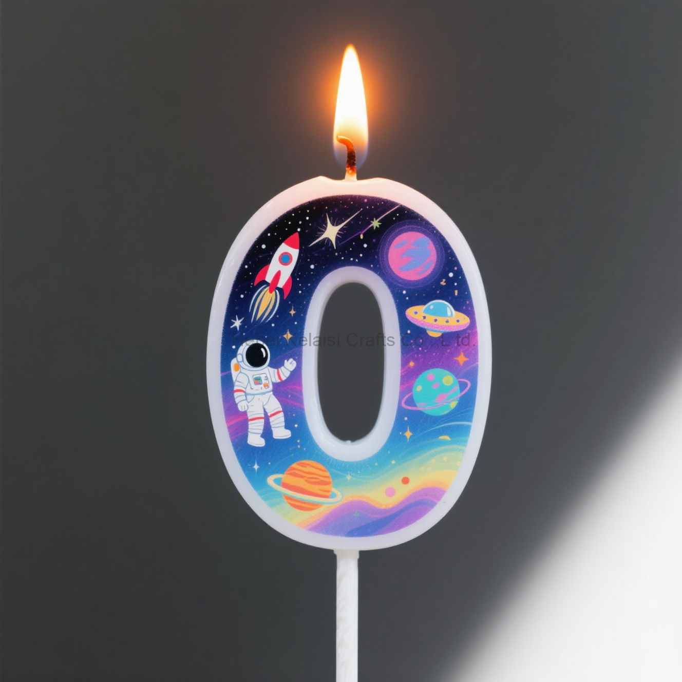 Astronaut Rocket Galaxy Space Theme Party Cake Topper Number Birthday Candle