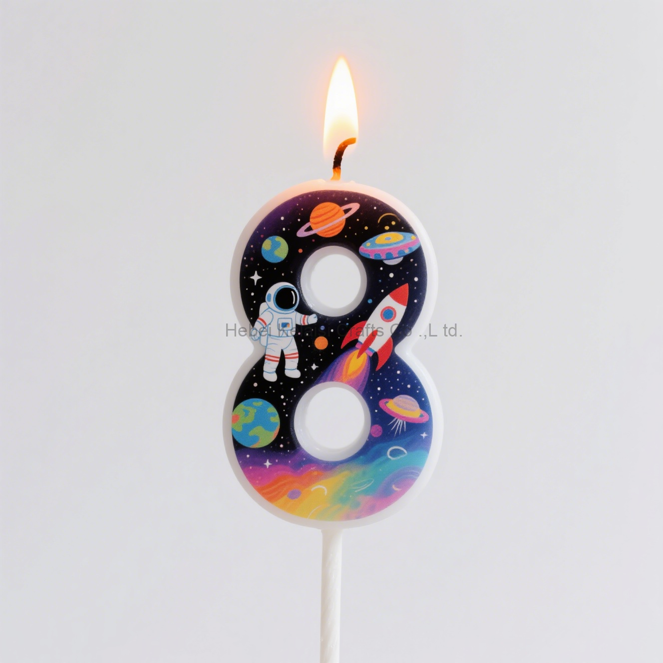 Astronaut Rocket Galaxy Space Theme Party Cake Topper Number Birthday Candle