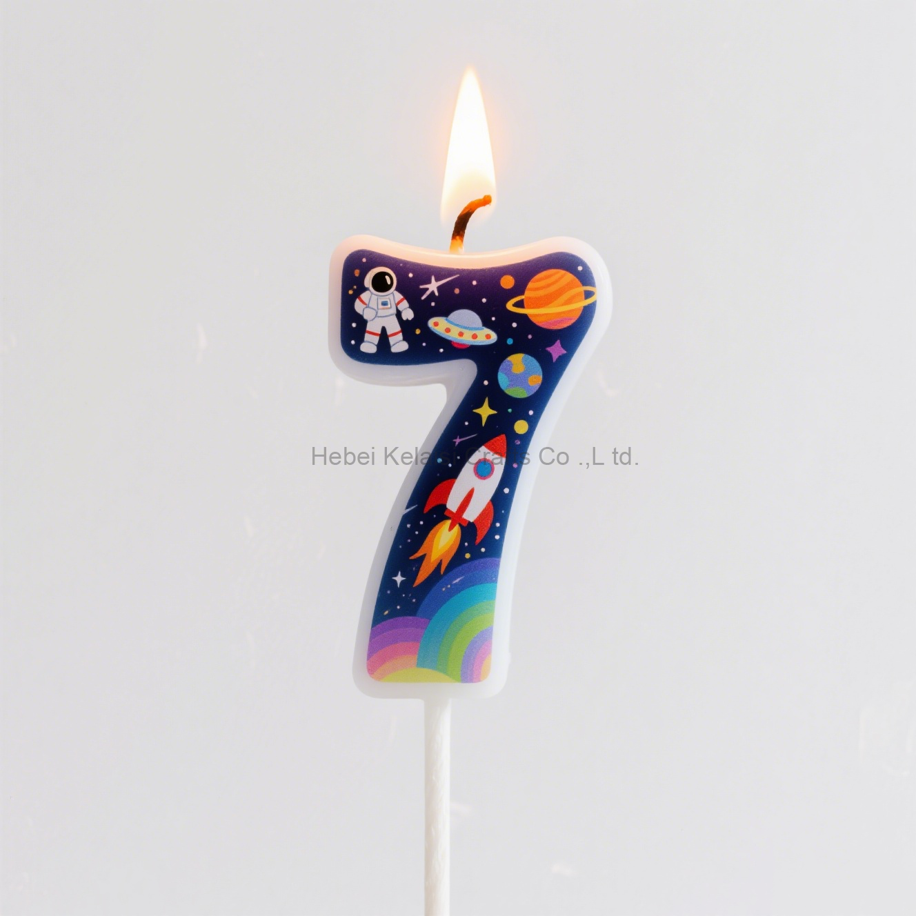 Astronaut Rocket Galaxy Space Theme Party Cake Topper Number Birthday Candle