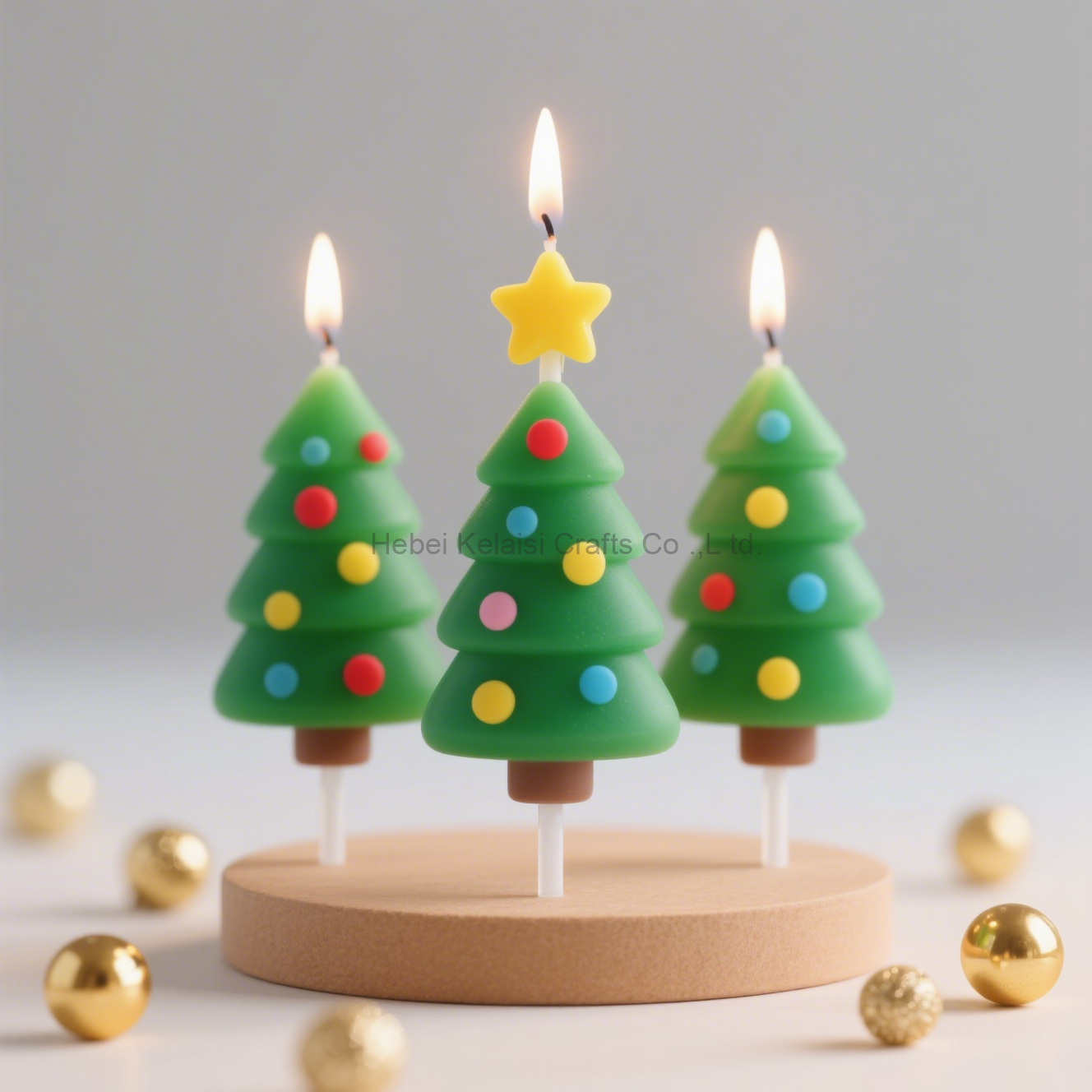 Christmas Tree Shaped Birthday Cake Candles