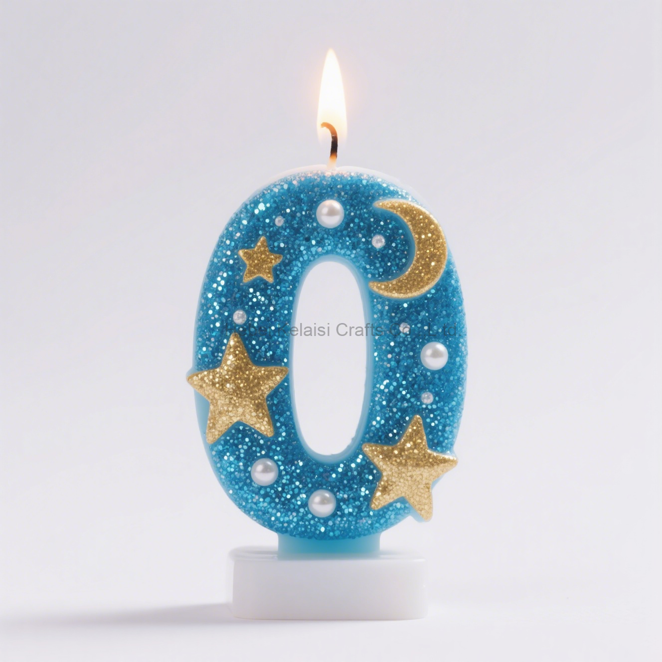 Blue Kids Glitter Cake Topper Party Number Birthday Candle
