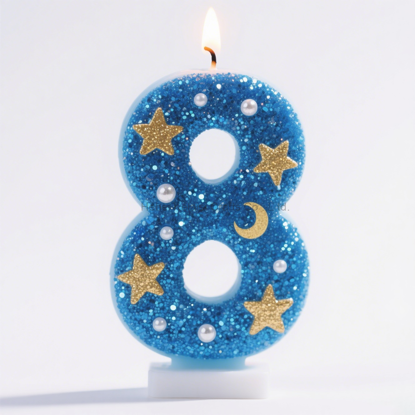Blue Kids Glitter Cake Topper Party Number Birthday Candle