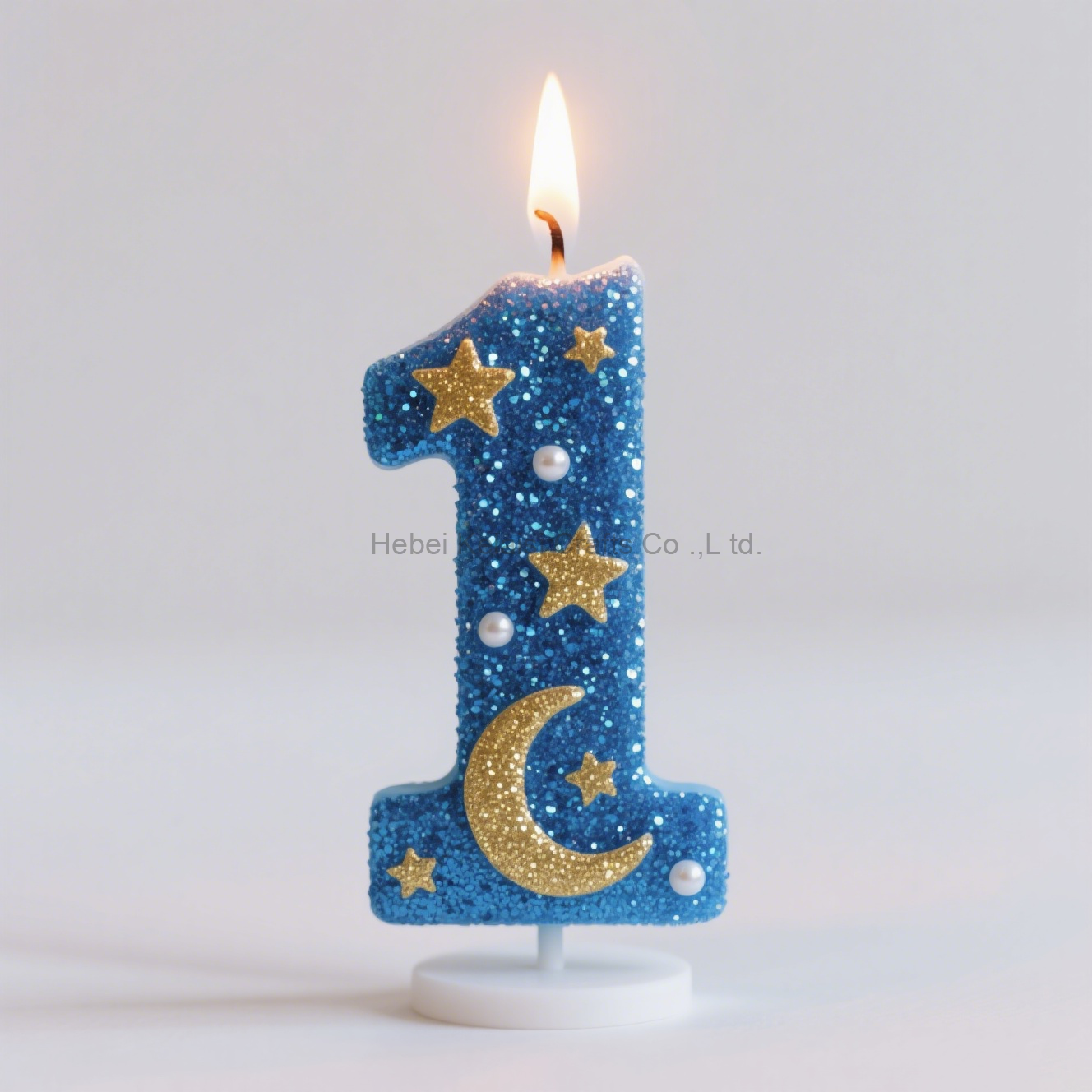Blue Kids Glitter Cake Topper Party Number Birthday Candle