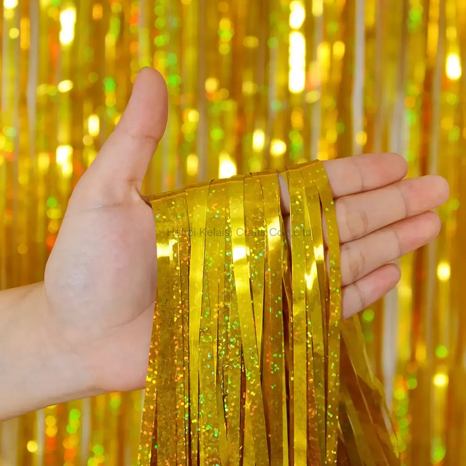 1*2m Aluminum Foil Wedding Backdrop Metal Tassel Decoration Curtain Party Rain Curtain