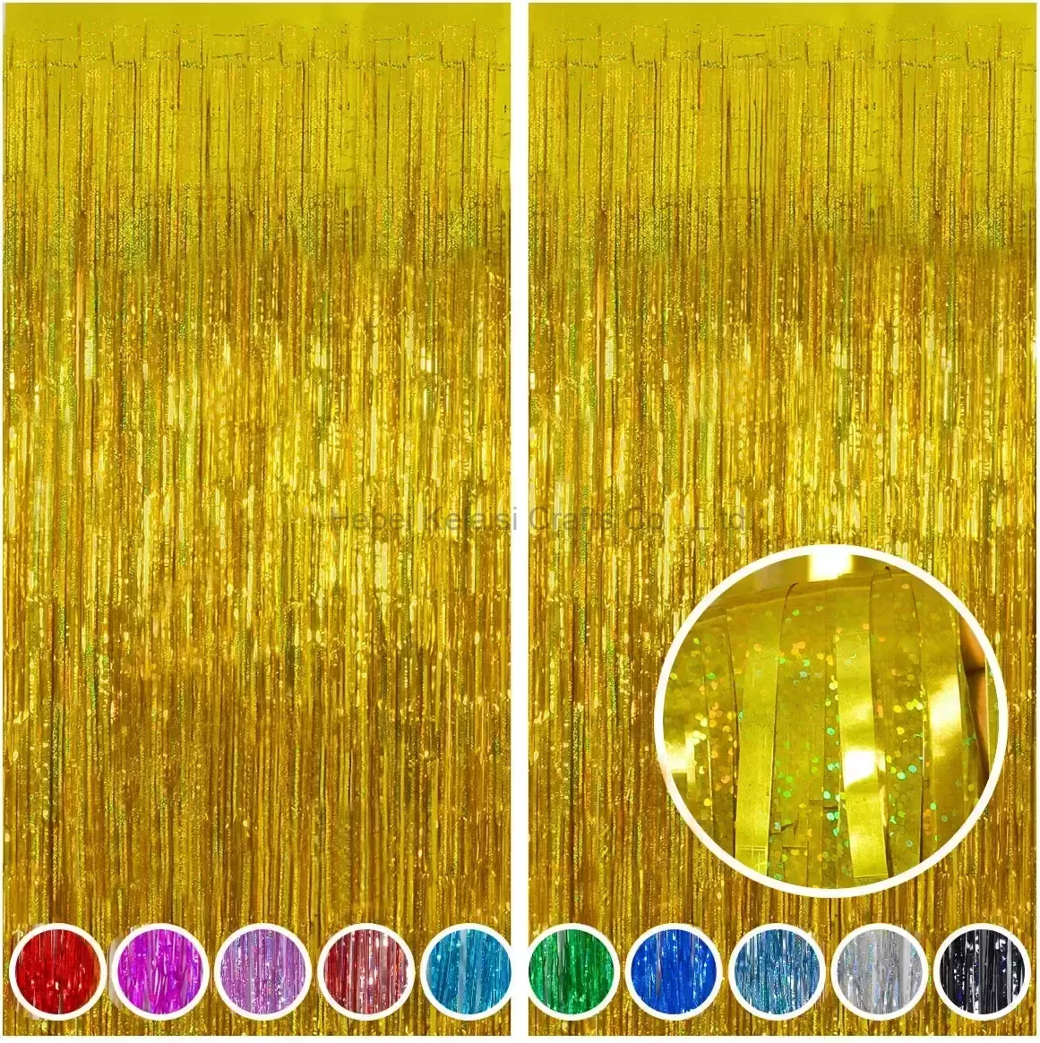 1*2m Aluminum Foil Wedding Backdrop Metal Tassel Decoration Curtain Party Rain Curtain