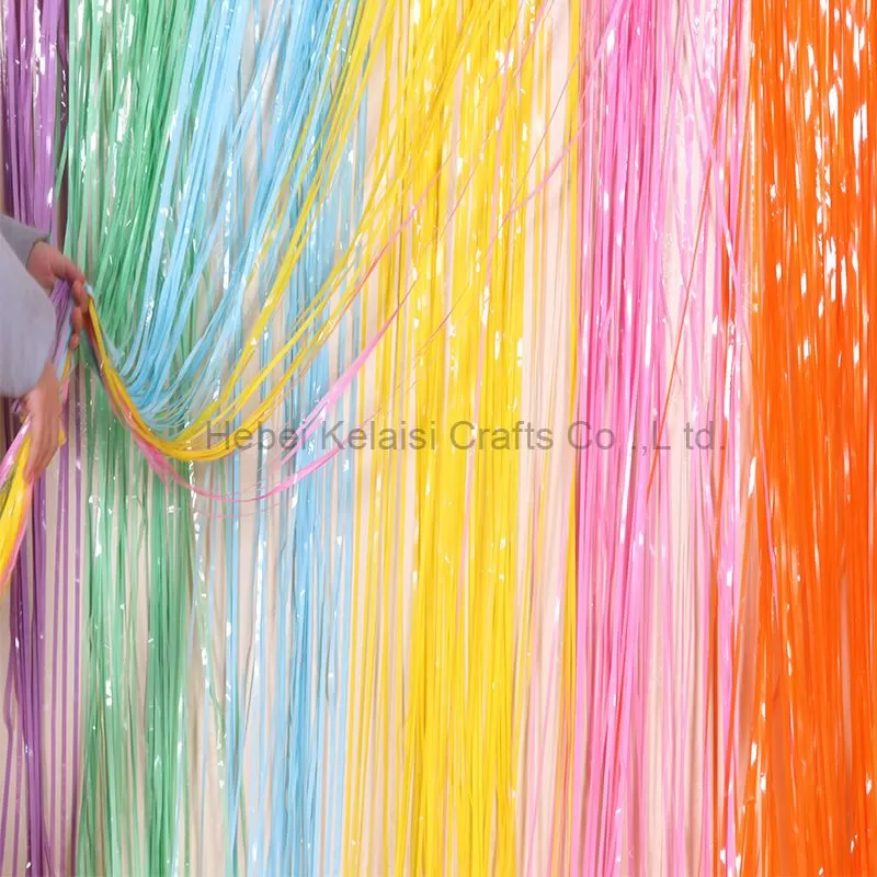 1x2m Rainbow Birthday, Wedding, Baby Shower Backdrop Aluminum Foil Tassel Curtain