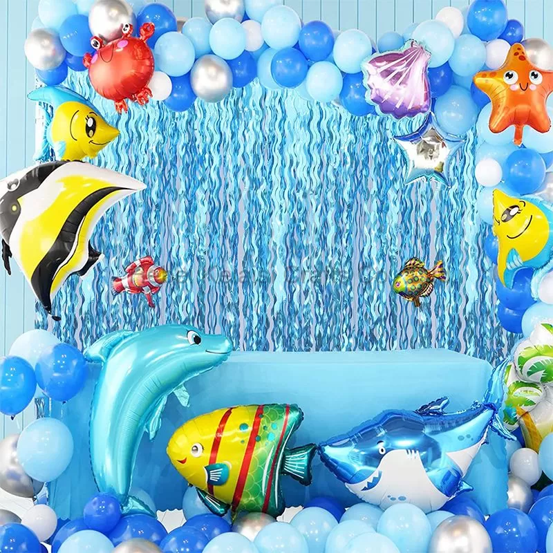 Wavy Tinsel Foil Fringe Curtain Photo Booth Props Mermaid Birthday Under Party Decorations