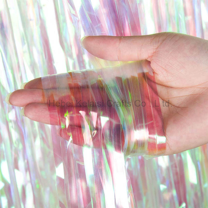 1×2 m Wholesale Holographic Tinsel Backdrop Iridescent Foil Fringe Curtain