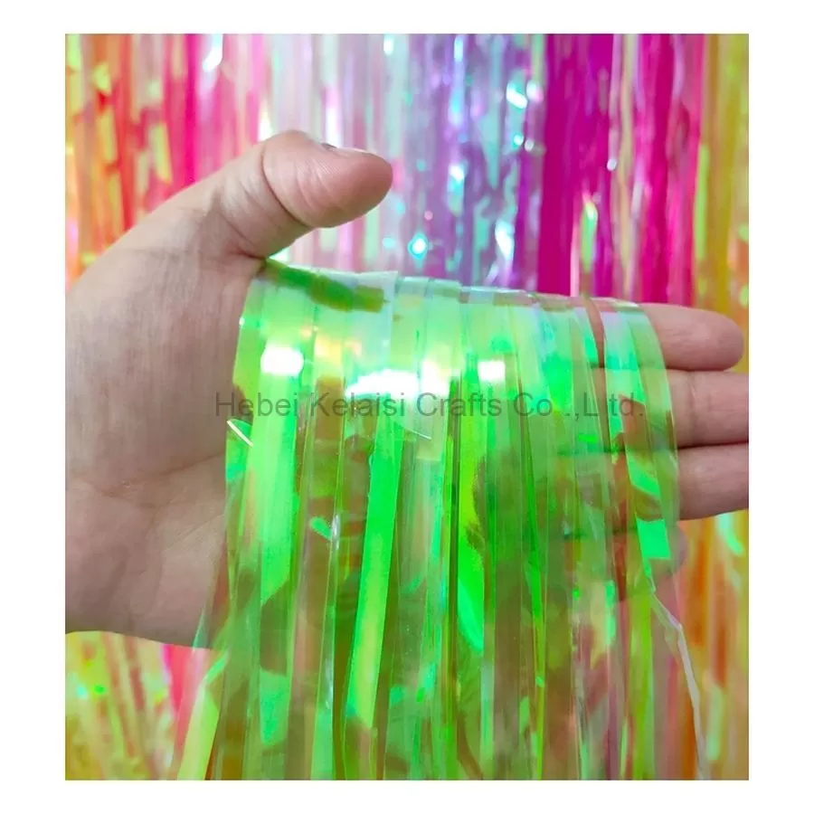 1×2 m Wholesale Holographic Tinsel Backdrop Iridescent Foil Fringe Curtain