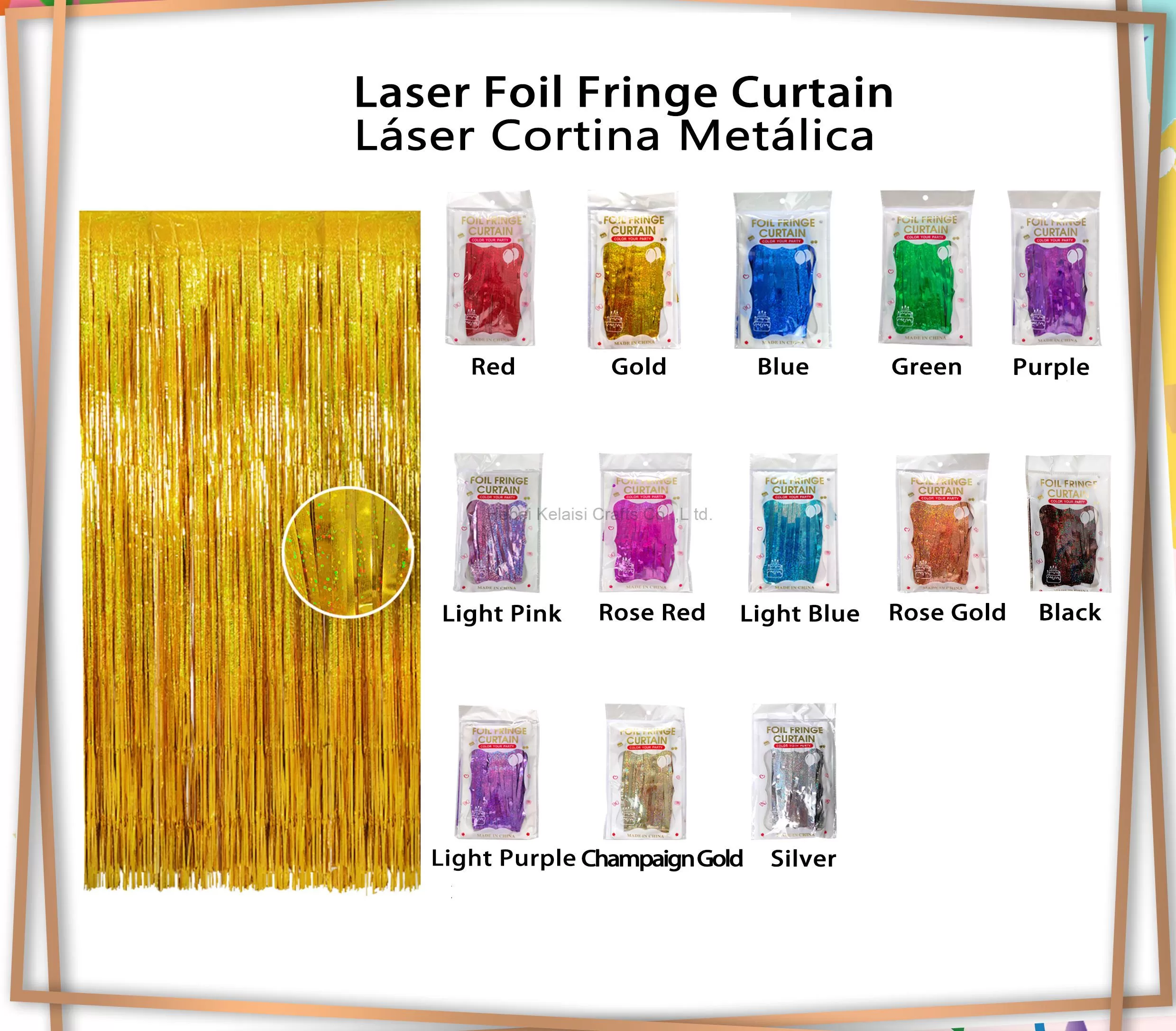 Laser Rain Foil Fringe Curtain 1×1.3 m