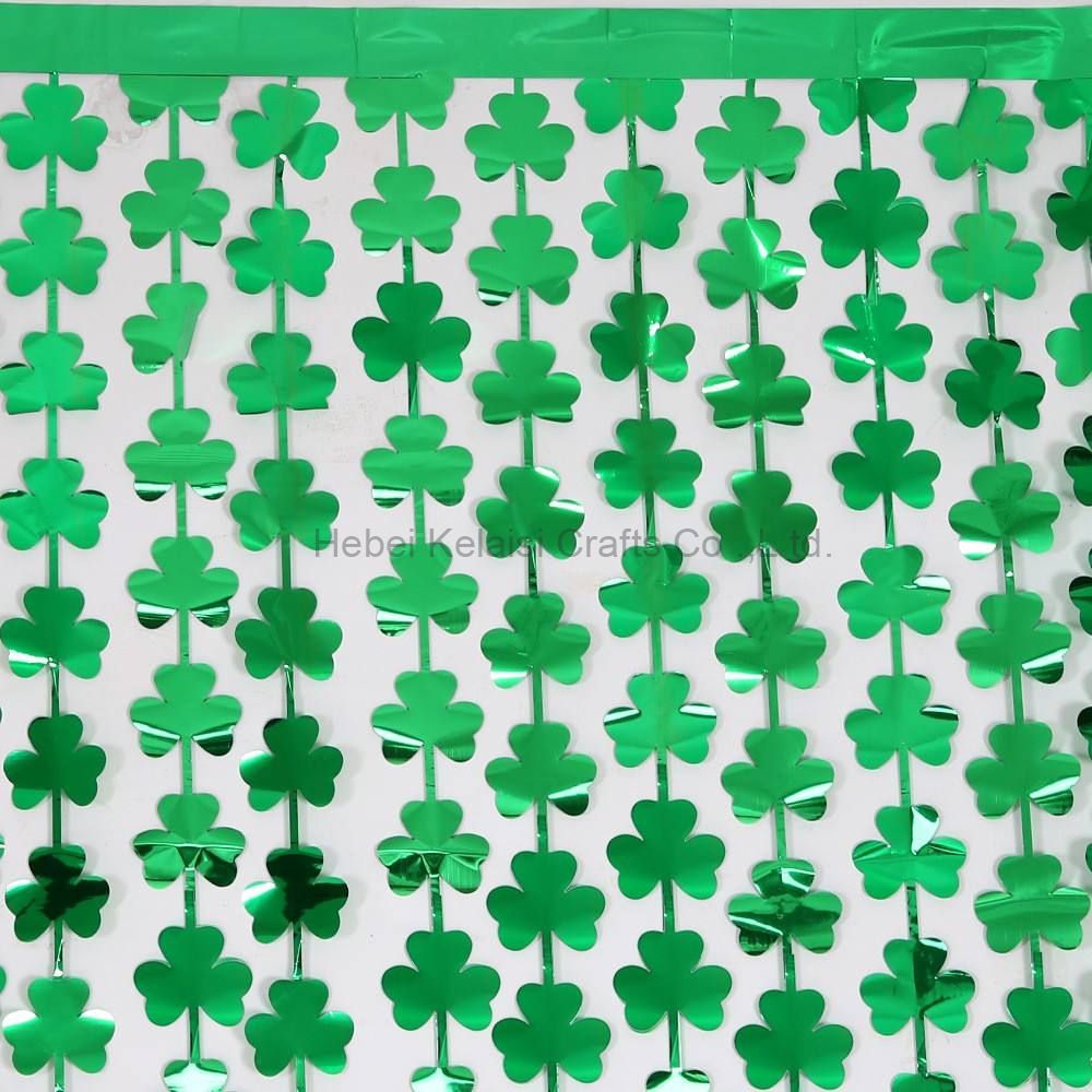 Irish Festival St. Patrick's Day Rain Silk Party Decoration Aluminum Foil Curtain