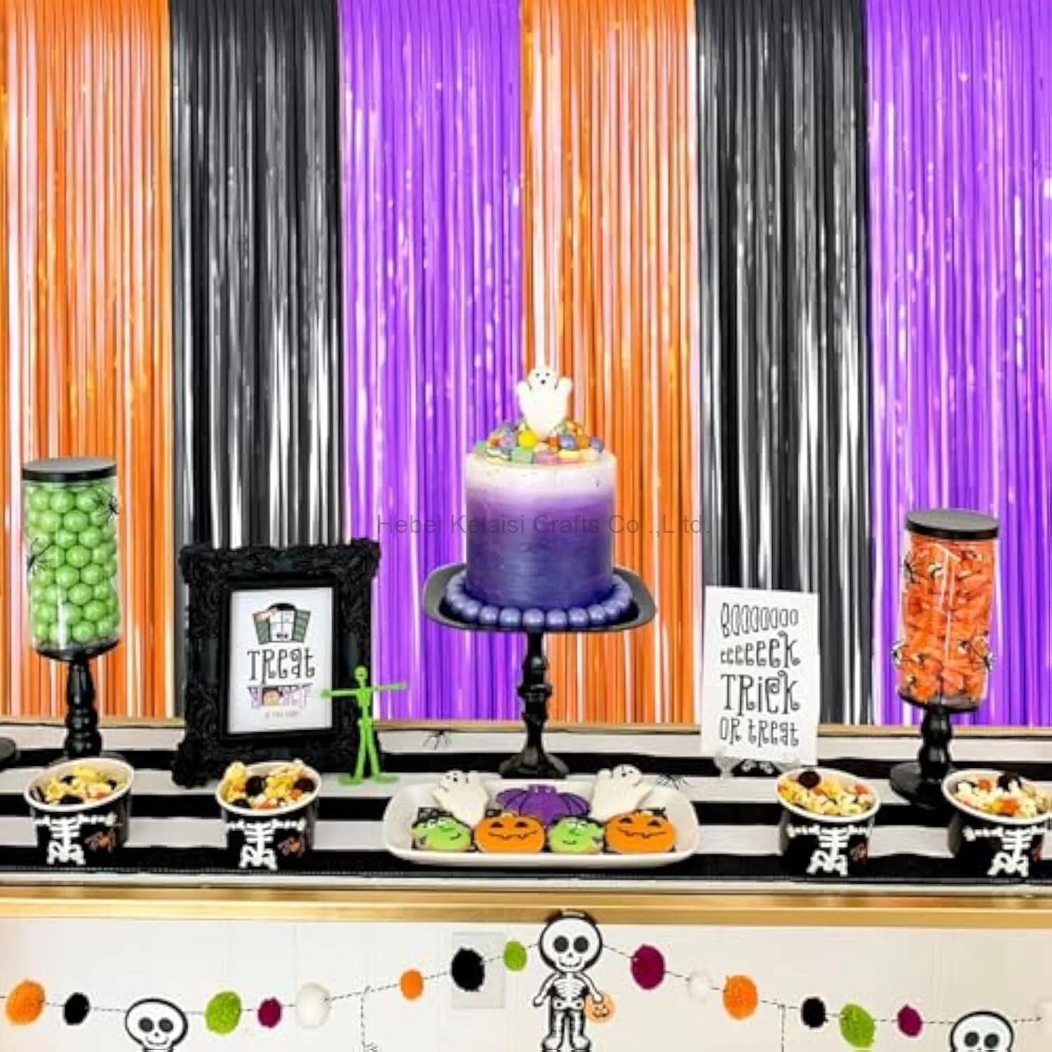 Tinsel Party Decorations Halloween Foil Tassel Curtain Backdrop