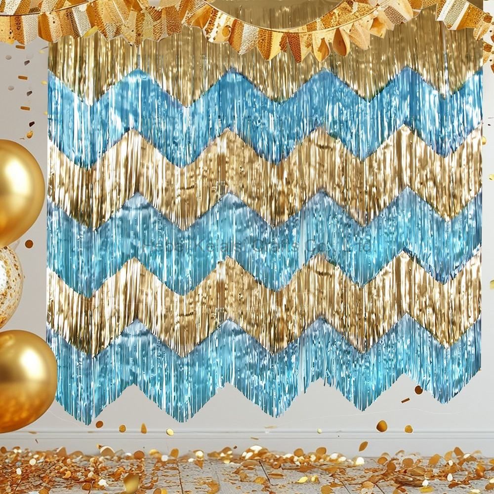 Metal Wire Aluminum Foil Tassel Photo Booth Party Wedding Wall Decoration