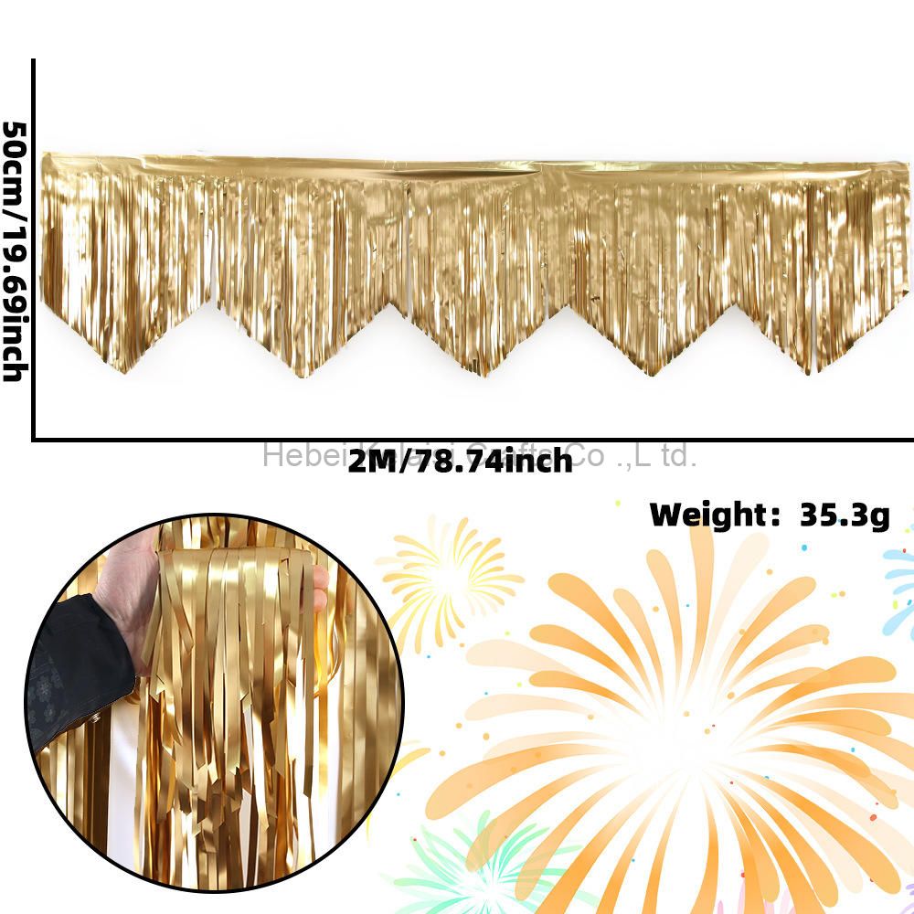 Metal Wire Aluminum Foil Tassel Photo Booth Party Wedding Wall Decoration