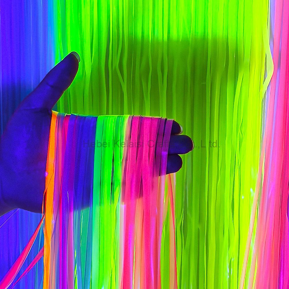 New Arrival 1×2m Color Changing Soft Neon Foil Tassel Curtain Party Backdrop