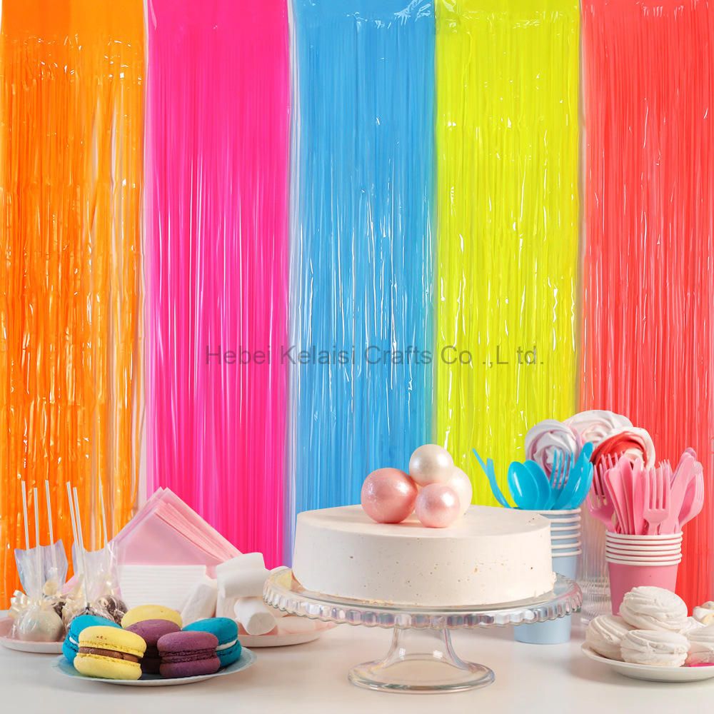 New Arrival 1×2m Color Changing Soft Neon Foil Tassel Curtain Party Backdrop