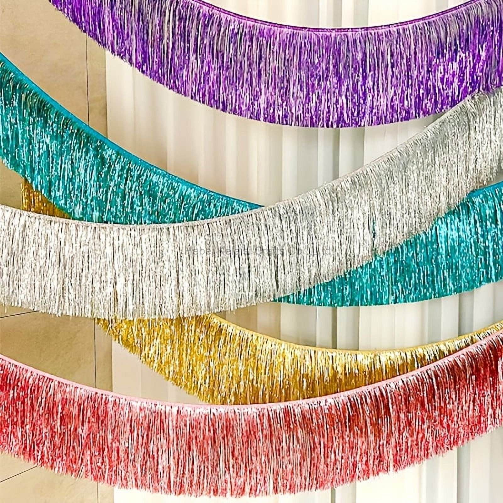 Metallic Tinsel Garland Curtain Table Skirts Hanging Decoration Party Backdrop
