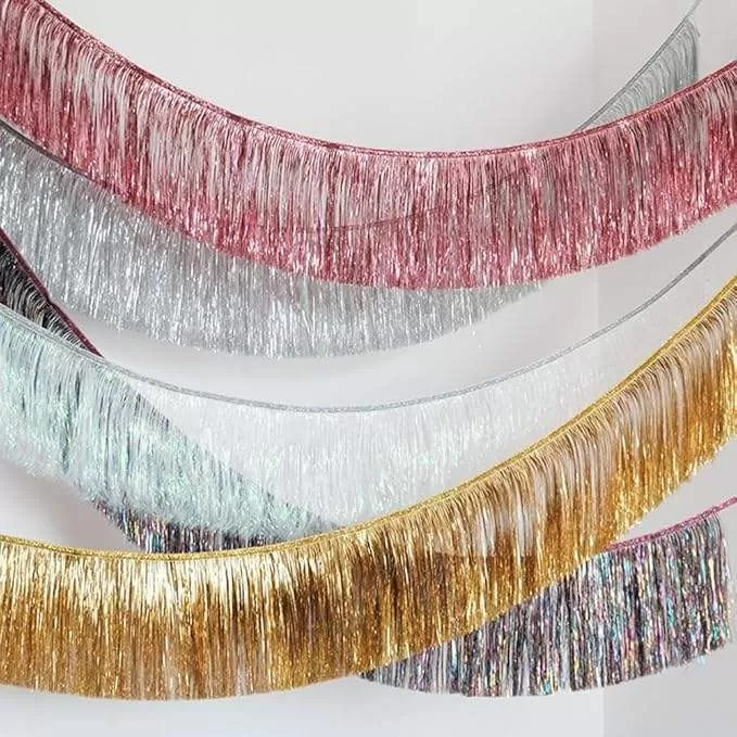 Metallic Tinsel Garland Curtain Table Skirts Hanging Decoration Party Backdrop