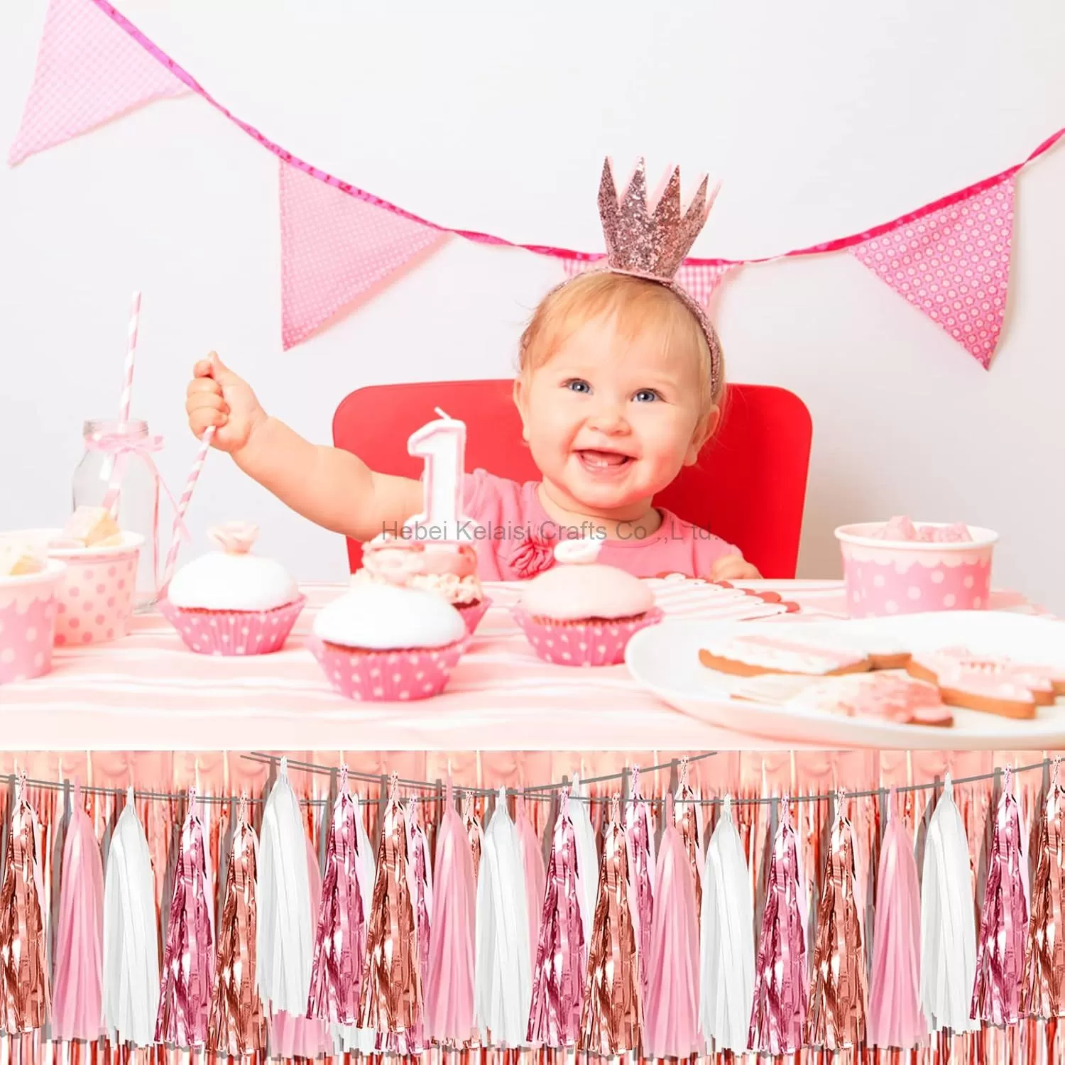 Colorful Hanging Fringe Banner Foil Tissue Tassel Garland Party Decorations