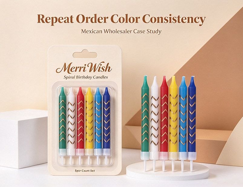 Mexican Wholesaler Managed Color Consistency Across Repeat Birthday Candle Orders