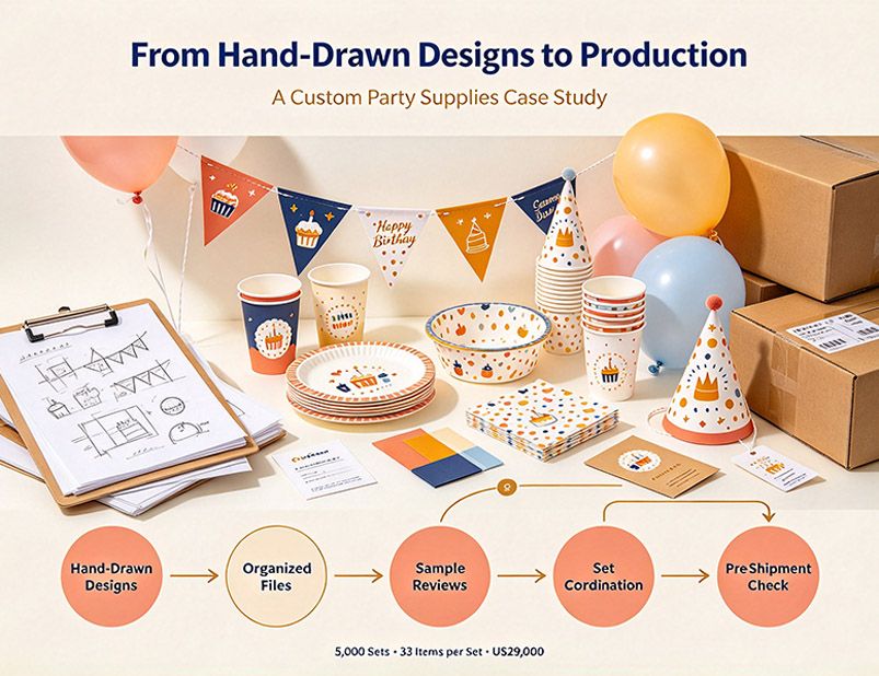 From Hand-Drawn Designs to Production: A Custom Party Supplies Case Study