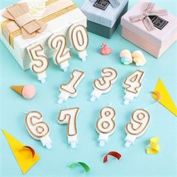 Printed Craft Border Number Candles for Birthday Party 0-9