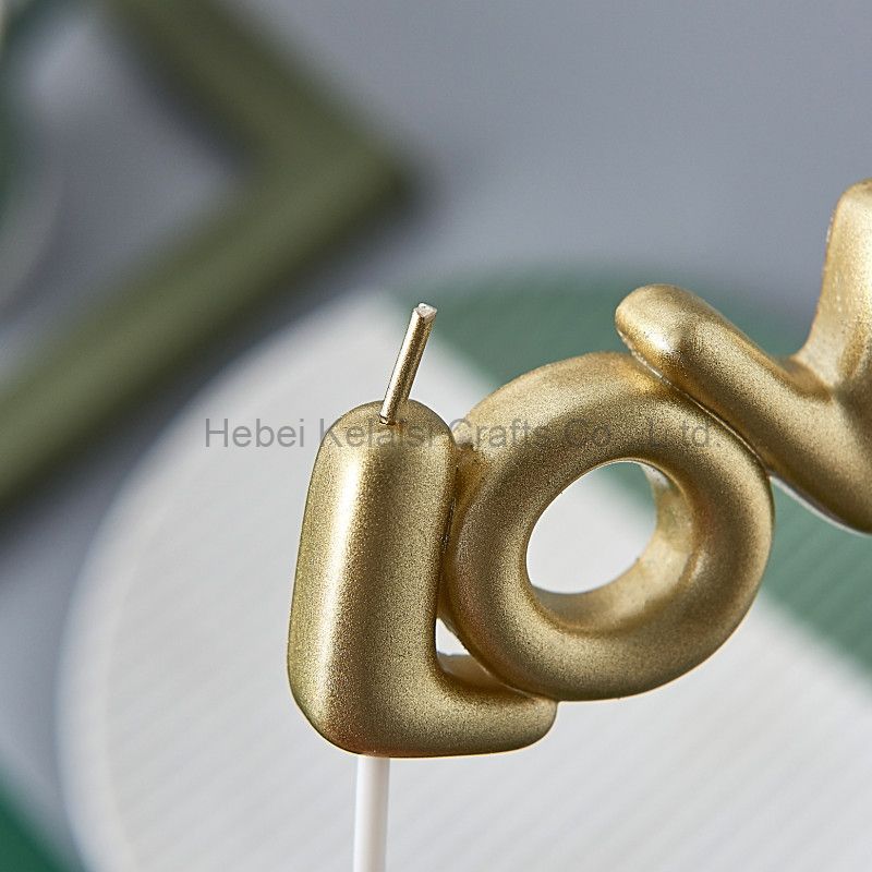 LOVE shape letter cake candle for Valentine's Day
