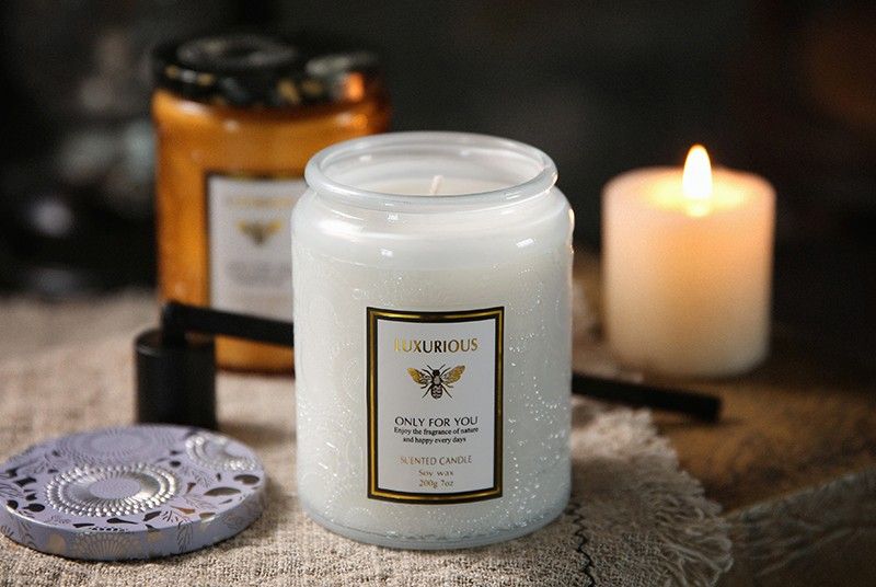 embossed star cup scented candle gift set