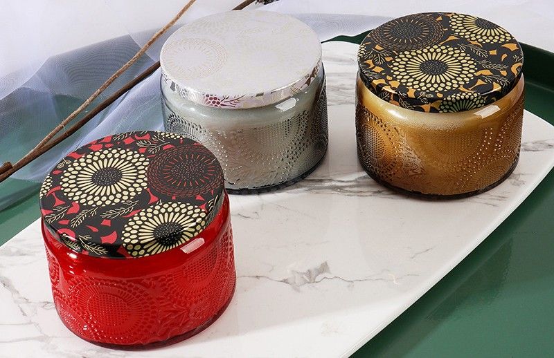 embossed star cup scented candle gift set