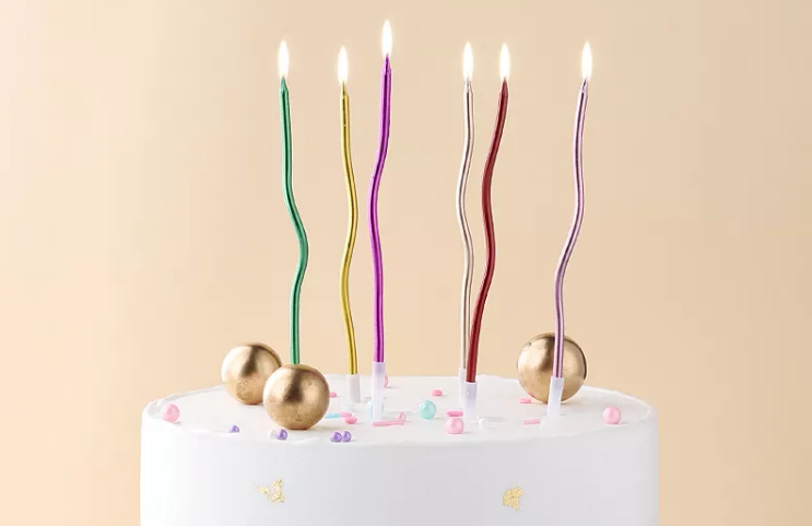 Twisted Spiral Birthday Cake Cup Candle