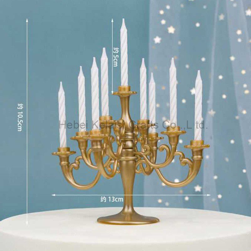 European romantic retro gold plastic creative birthday thread candle holder