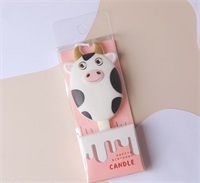 3d Milk Cow Animal Shape 0-9 Digital Birthday Candles