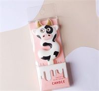 3d Milk Cow Animal Shape 0-9 Digital Birthday Candles