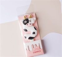 3d Milk Cow Animal Shape 0-9 Digital Birthday Candles