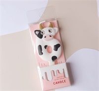 3d Milk Cow Animal Shape 0-9 Digital Birthday Candles