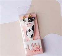 3d Milk Cow Animal Shape 0-9 Digital Birthday Candles