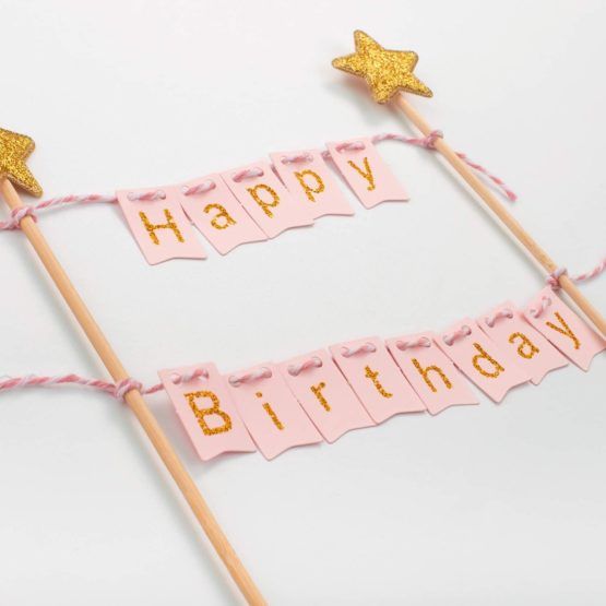 Colorful cake decoration banner pull flag party supplies