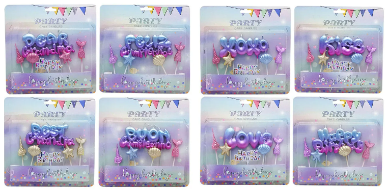 Blue Purple Powder gradient birthday candle